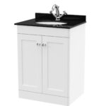 600mm Floor Standing 2 Door Vanity & Marble Top 1TH