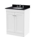 600mm Floor Standing 2 Door Vanity & Marble Top 3TH