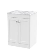 600mm Floor Standing 2-Door Vanity with Marble Top