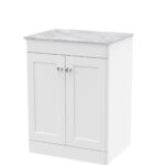 600mm Floor Standing 2-Door Vanity with Marble Top