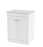 600mm Floor Standing 2-Door Vanity with Marble Top