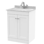 600mm Floor Standing 2 Door Vanity & Marble Top 1TH