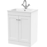 600mm Floor Standing 2-Door Unit & Stone Basin 1TH