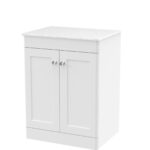 600mm Floor Standing 2-Door Vanity with Marble Top