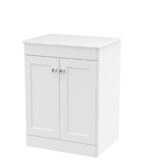 600mm Floor Standing 2-Door Vanity with Marble Top
