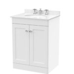 600mm Floor Standing 2 Door Vanity & Marble Top 3TH