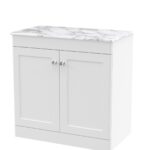800mm Floor Standing 2-Door Vanity with Marble Top