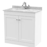 800mm Floor Standing 2 Door Vanity & Marble Top 1TH