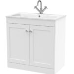 800mm Floor Standing 2-Door  Unit & Stone Basin 1TH
