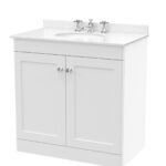 800mm Floor Standing 2 Door Vanity & Marble Top 3TH