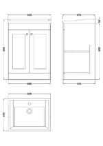 600mm Floor Standing 2 Door Vanity & Basin 1TH - Image 3