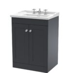 600mm Floor Standing 2 Door Vanity & Basin 3TH