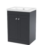 600mm Floor Standing 2-Door Vanity with Basin - 0 Tap Hole