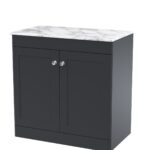 800mm Floor Standing 2-Door Vanity with Marble Top
