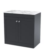 800mm Floor Standing 2-Door Vanity with Marble Top