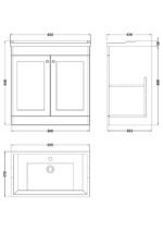 800mm Floor Standing 2 Door Vanity & Basin 1TH - Image 3