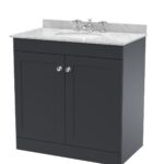 800mm Floor Standing 2 Door Vanity & Marble Top 3TH