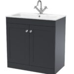 800mm Floor Standing 2-Door  Unit & Stone Basin 1TH