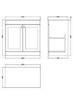 800mm Floor Standing 2-Door Vanity with Marble Top - Image 2