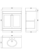 Nuie Classique 800mm Floor Standing 2 Door Vanity & Marble Top 3TH - Image 2