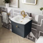 500mm Wall Hung 1-Drawer Unit & Curved Basin - Image 2
