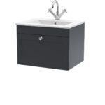 600mm Wall Hung 1-Drawer Vanity with Basin - 1 Tap Hole