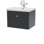 600mm Wall Hung 1-Drawer Vanity with Basin - 1 Tap Hole