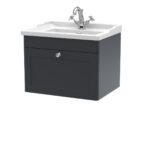 600mm Wall Hung 1 Drawer Vanity & Basin 1TH