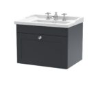 600mm Wall Hung 1 Drawer Vanity & Basin 3TH