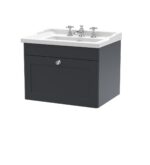 Nuie Classique 600mm Wall Hung 1 Drawer Vanity & Basin 3TH