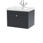 600mm Wall Hung 1-Drawer Vanity with Basin - 1 Tap Hole