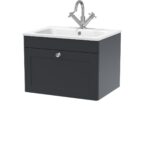 600mm Wall Hung 1-Drawer Unit & Stone Basin 1TH