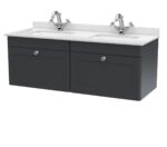 Nuie Classique 1200mm Wall Hung 2 Drawer Vanity & Marble Top