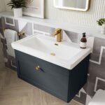 600mm Wall Hung 1-Drawer Vanity & Basin 1TH - Image 4
