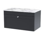 800mm Wall Hung Single Drawer Vanity with Marble Top