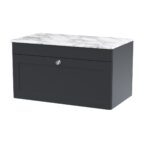 800mm Wall Hung Single Drawer Vanity with Marble Top