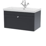 800mm Wall Hung Single Drawer Vanity with Basin - 1 Tap Hole