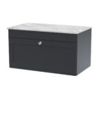 800mm Wall Hung Single Drawer Vanity with Marble Top