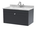 800mm Wall Hung 1 Drawer Vanity & Marble Top 1TH