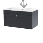 800mm Wall Hung 1-Drawer Unit & Stone Basin 1TH