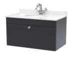 800mm Wall Hung 1 Drawer Vanity & Marble Top 1TH