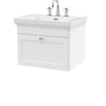 600mm Wall Hung 1-Drawer Vanity & Basin 3TH