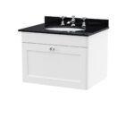 600mm Wall Hung 1 Drawer Vanity & Marble Top 3TH