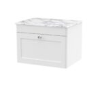600mm Wall Hung 1-Drawer Vanity with Marble Top
