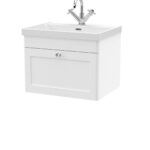 600mm Wall Hung 1-Drawer Vanity with Basin - 1 Tap Hole