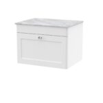 600mm Wall Hung 1-Drawer Vanity with Marble Top