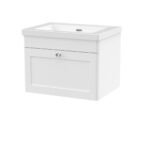 600mm Wall Hung 1-Drawer Vanity with Basin - 0 Tap Hole