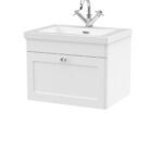 600mm Wall Hung 1-Drawer Vanity with Basin - 1 Tap Hole