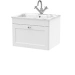 600mm Wall Hung 1-Drawer Unit & Stone Basin 1TH