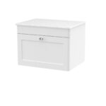 600mm Wall Hung 1-Drawer Vanity with Marble Top